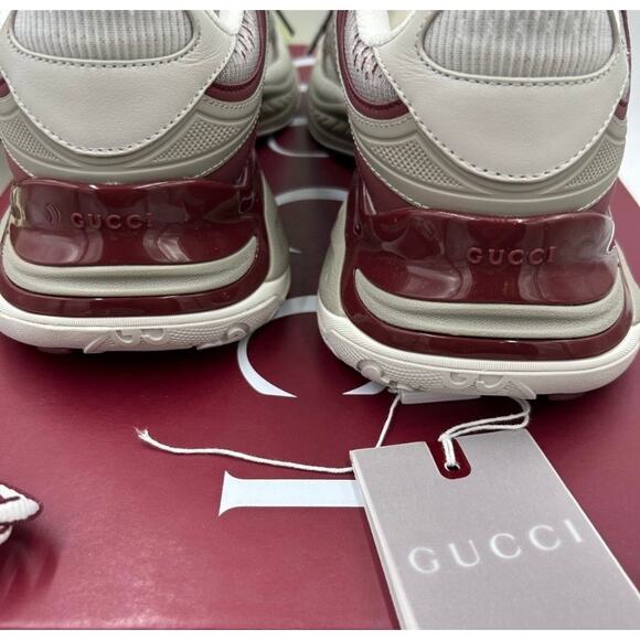 Men's Gucci 2.0 sneakers in white/gray/burgundy size 9 made in Italy - Picture 12 of 15